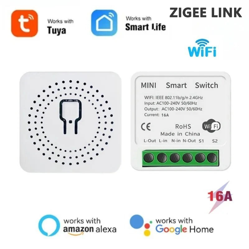 Diy Home Automation Controller - 16A Tuya Smart WiFi Switch 2-Way