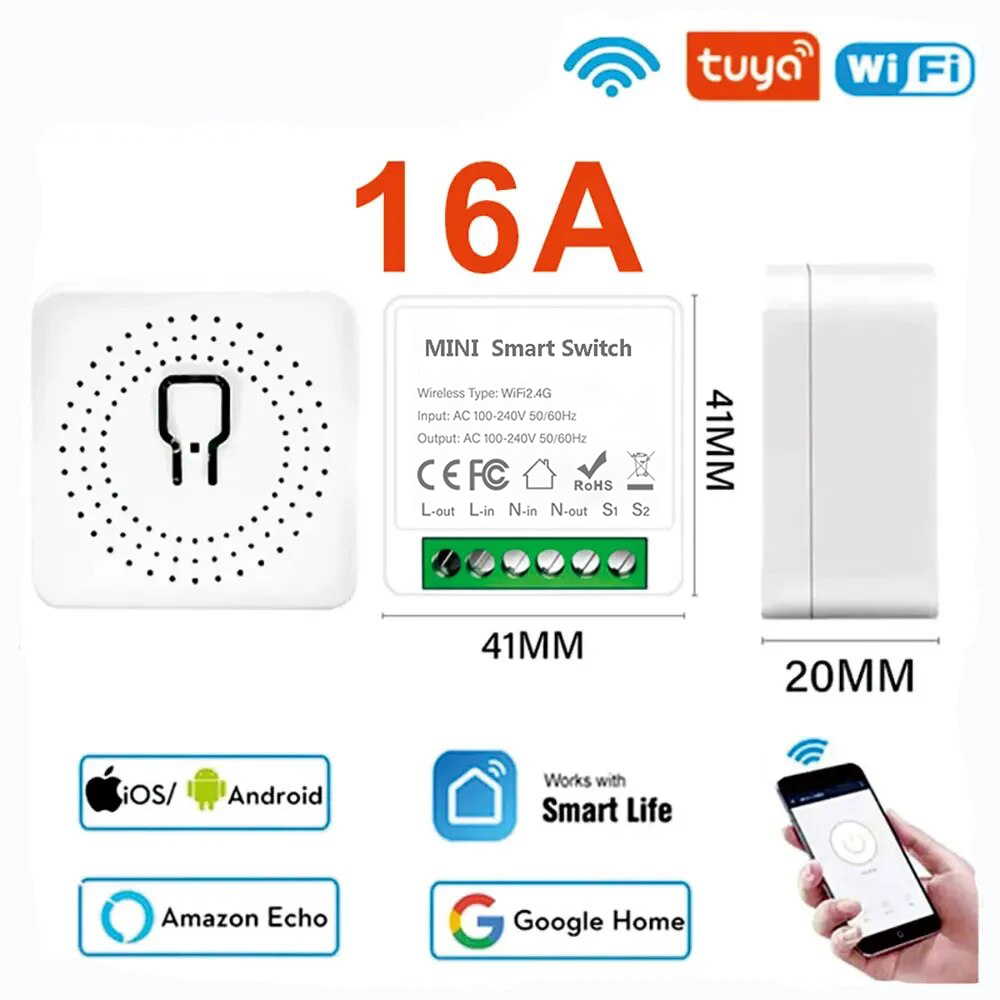 Diy Home Automation Controller - MINI 16A Tuya Wifi Switch DIY