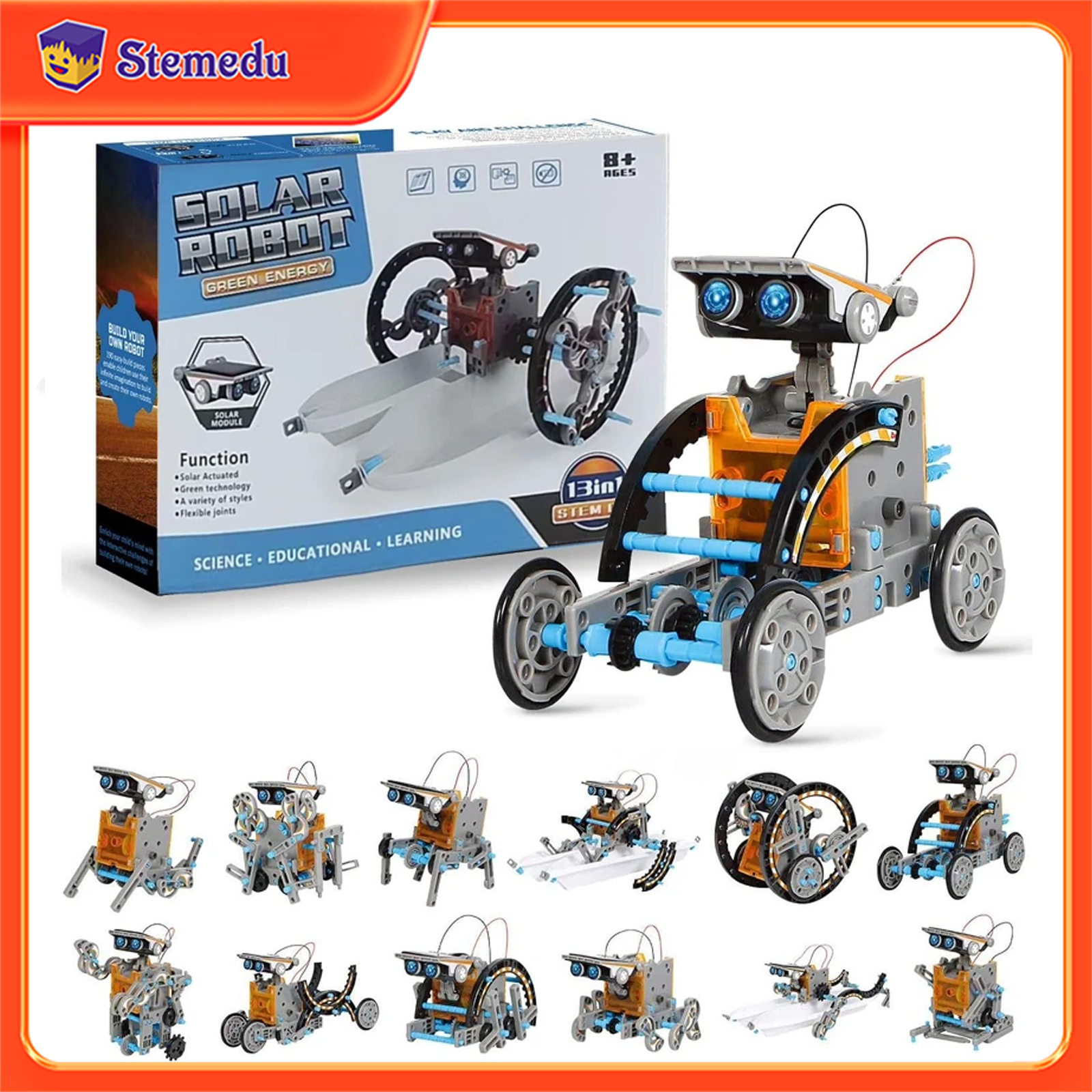 Diy Automation - 13 in 1 Solar Powered Robot