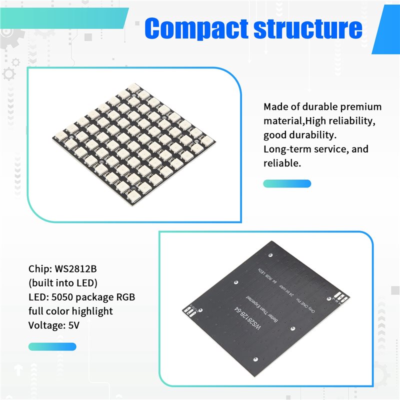 AT82-WS2812 LED 5050 RGB 8X8 L - Rgb Led Matrix 8X8 recensione e prezzo