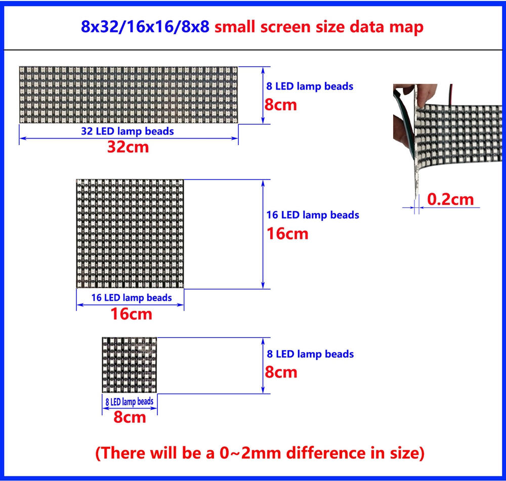 DC5V WS2812B 8*8 16*16 8*32 Fl - Rgb Led Matrix 8X8 recensione e prezzo