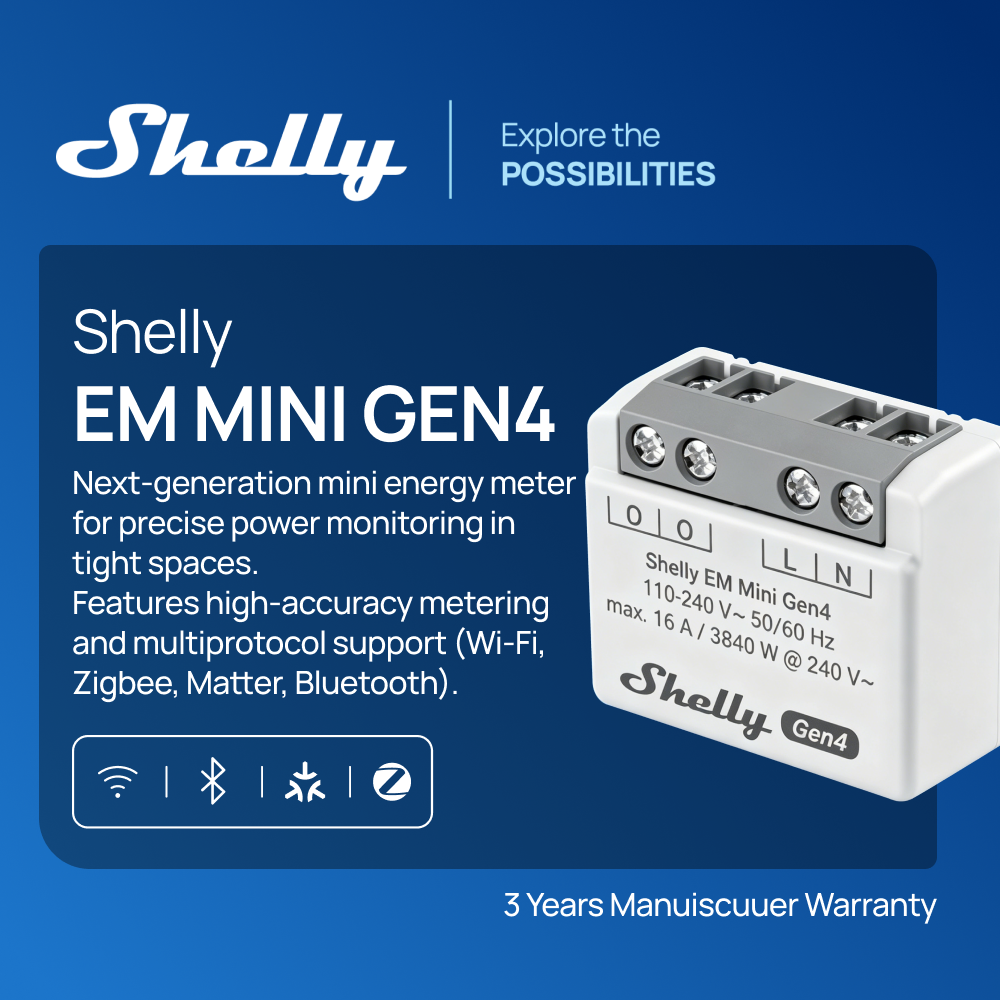 Shelly EM Mini Gen4 Matter Com - Shelly Relay Module recensione e prezzo