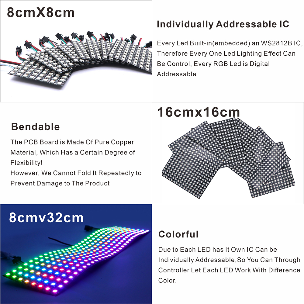 WS2812B SMD5050 RGB Panel LED  - Rgb Led Matrix 8X8 recensione e prezzo