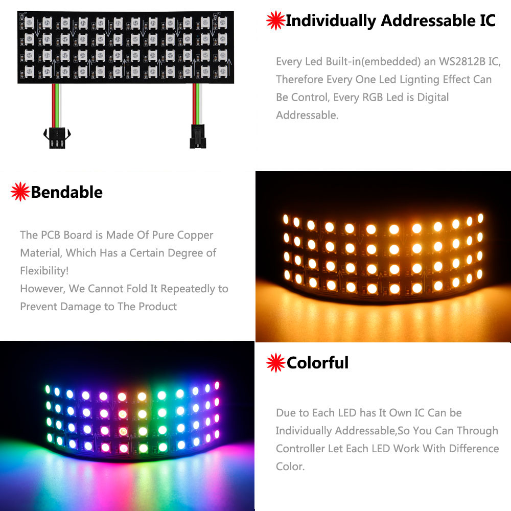 DC5V WS2812B RGB LED Panel Scr - Rgb Led Matrix 8X8 recensione e prezzo